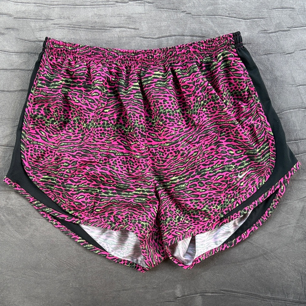 Nike Pink and Green Patterned Athletic Shorts